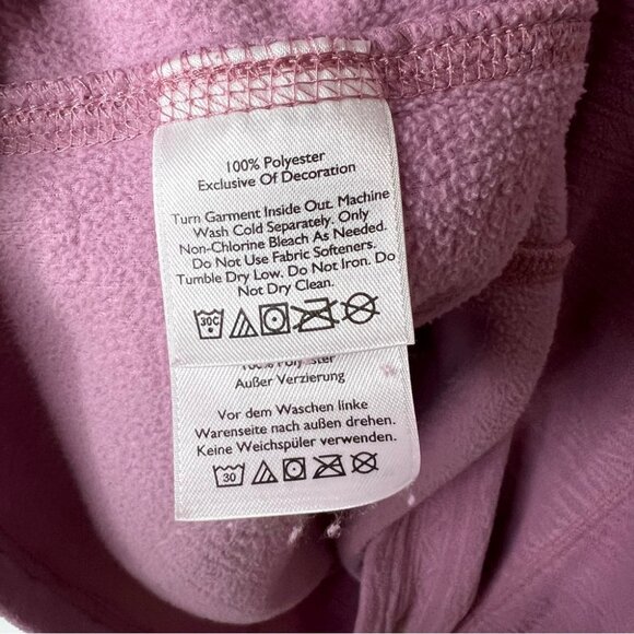 Eddie Bauer sweater half zip soft fleece purple Pink collared Aztec print logo - Picture 7 of 7